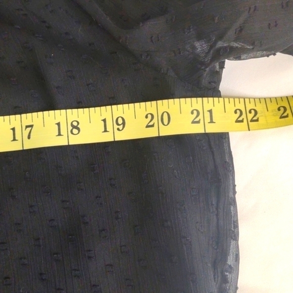 Loft black lined long sleeve sheer blouse, back button closure, Small, NWT - Picture 8 of 10